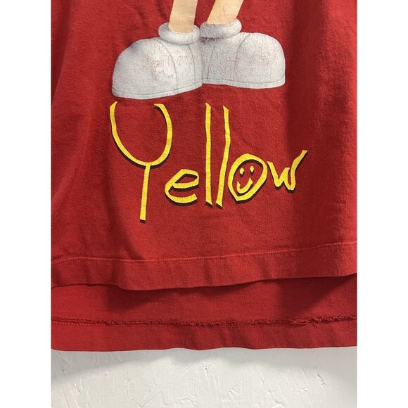VINTAGE M&Ms Yellow T‎ Shirt Size L/XL Short Sleeve Graphic Red  90s Y2K - Picture 9 of 12